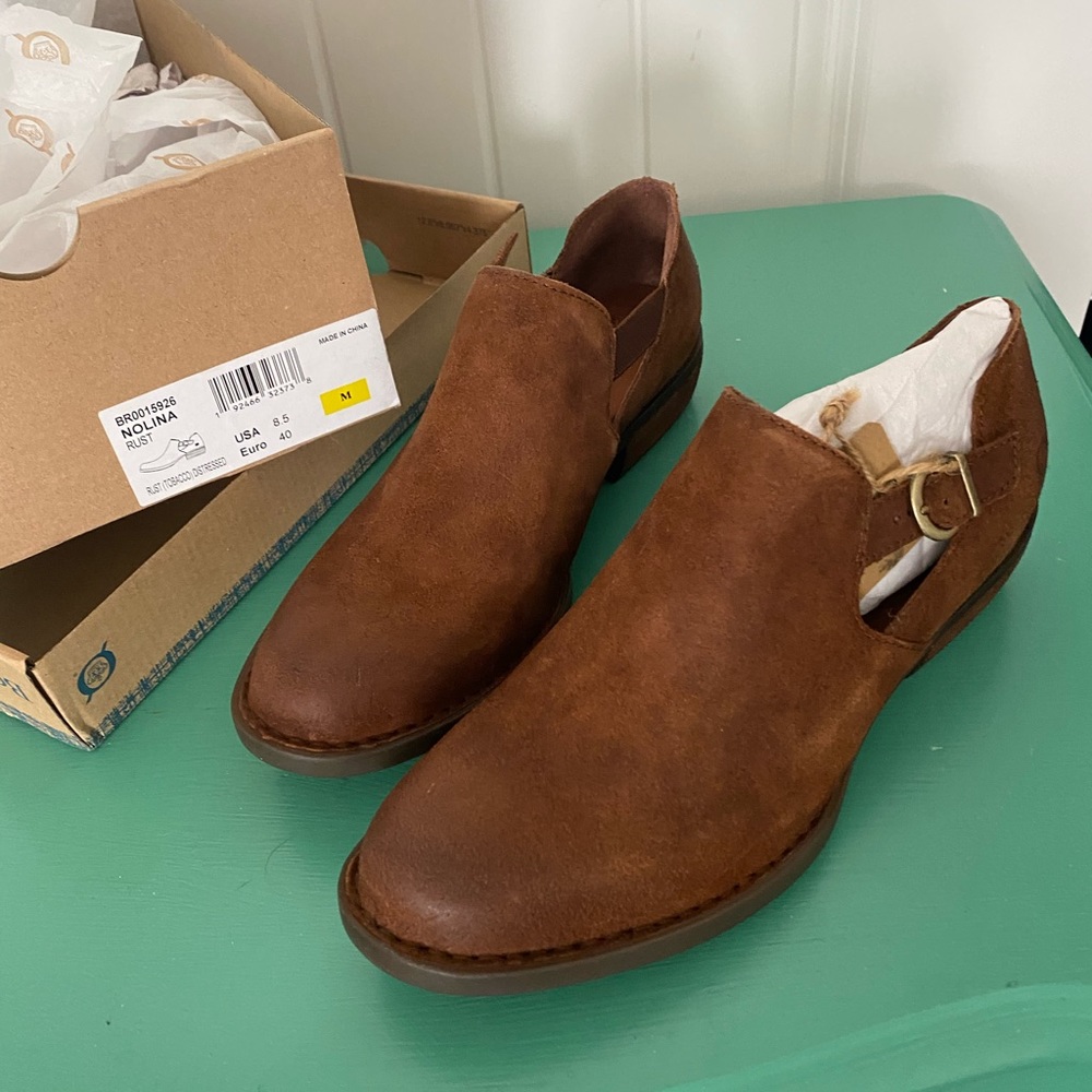 Brand New Born Nolina Booties - cognac brown